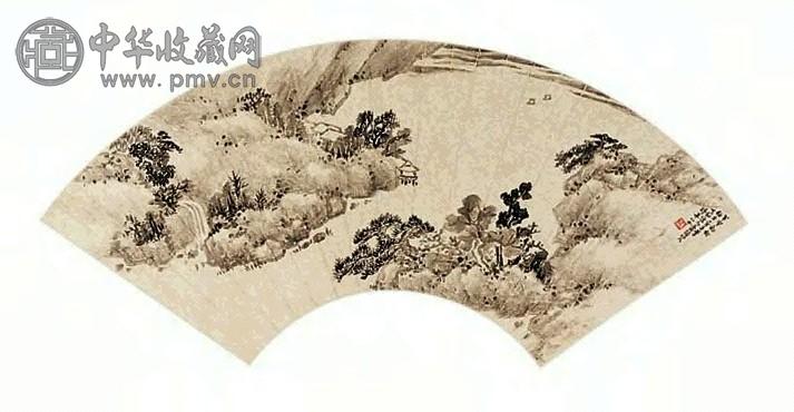 萧俊贤 山水 扇面