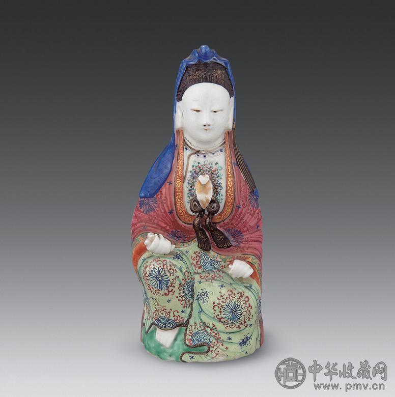 清乾隆 粉彩观音像
