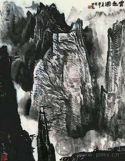 张凭 云起图 镜心 设色纸本