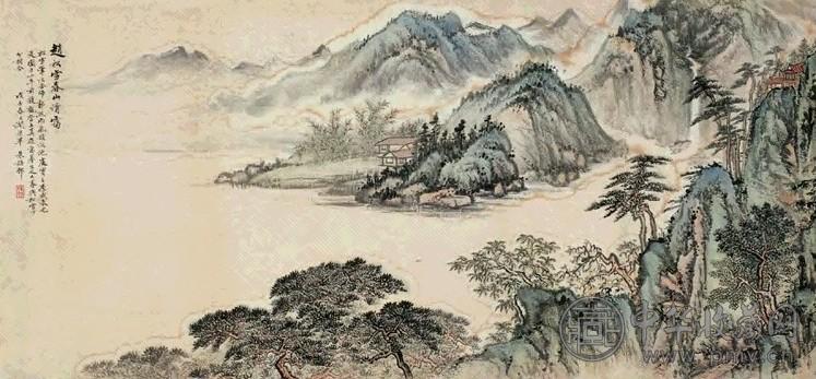 朱梅邨 春山晴霭 单片 设色纸本