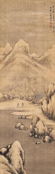 胡璋 同治十三年(1874年)作 山水 立轴 设色绢本