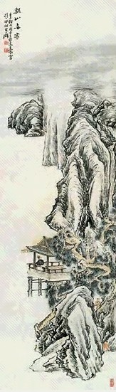 王宸 溪山无尽 立轴 设色纸本