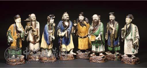 清彩绘人物造像(8位）