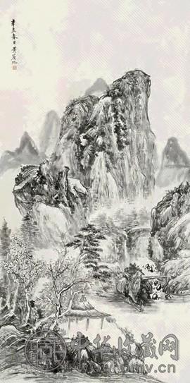 黄宾虹 辛未(1931年)作 山水 立轴 水墨纸本