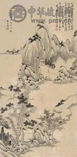 张之万 溪山春归 立轴 水墨绢本