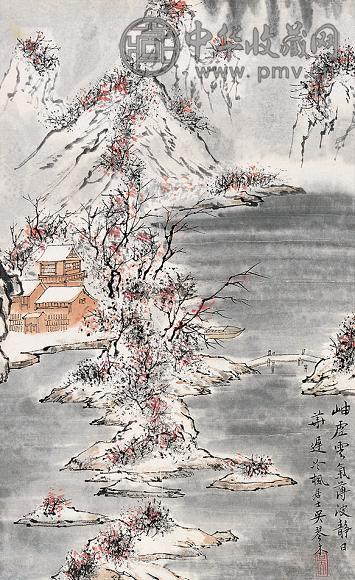 吴琴木 山水 立轴 设色纸本