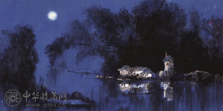 王维宝 江南夜曲 镜心 设色纸本