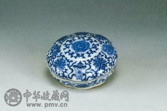 道光 青花八吉祥纹印盒