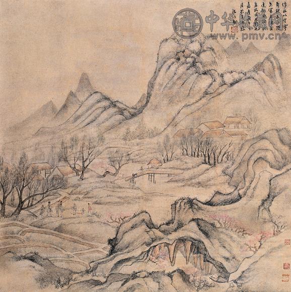 陈鸿寿 庚午(1810年)作 桃花源 立轴 水墨纸本