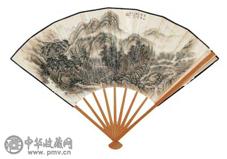 王巽之 山水 成扇 设色纸本