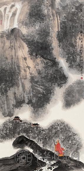 亚明 1990年作 峨眉天下秀 立轴 设色纸本