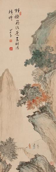 溥儒 山水 立轴 设色纸本