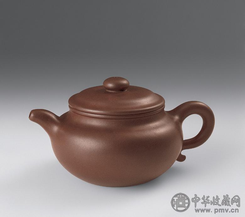 清中期 大亨款紫砂扁腹壶