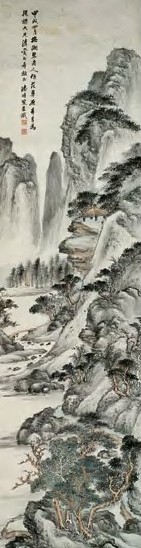 潘子燮 山水 立轴 设色纸本