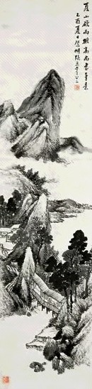 张熊 1885年作 夏山欲雨 立轴 水墨纸本