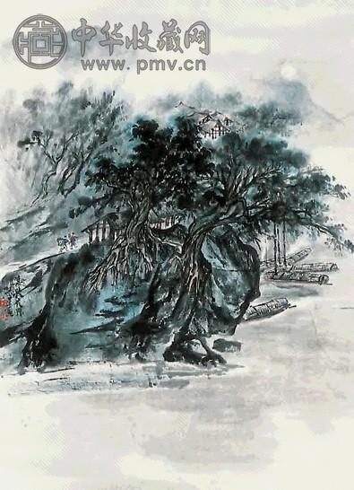 吴孚 嘉陵夜色 立轴 纸本