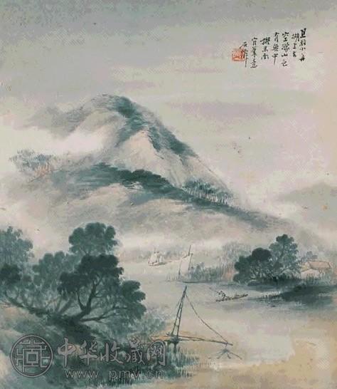 吴石仙 山水 册页(2开选1) 设色纸本