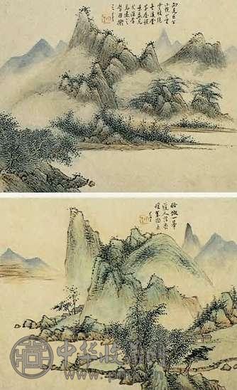 朱昂之 清 山水 册(2帧)