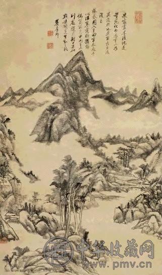 清 王原祁 仿米山水 轴