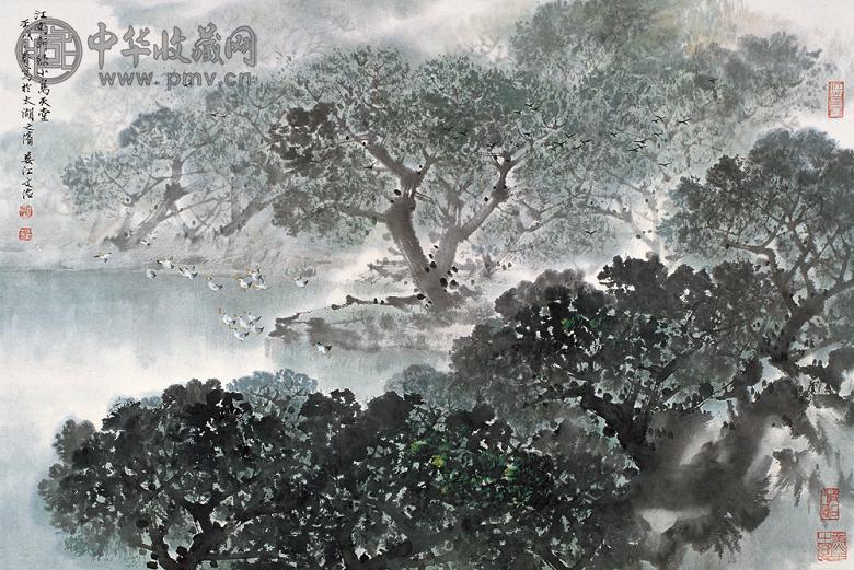 宋文治 壬戌(1982年)作 山水 镜心 设色纸本