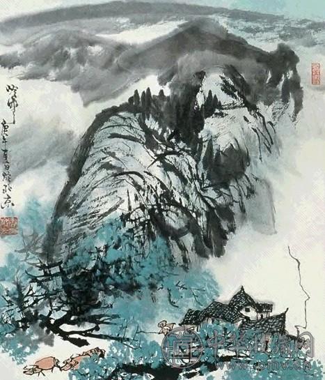 秦岭云 山水 镜心 设色