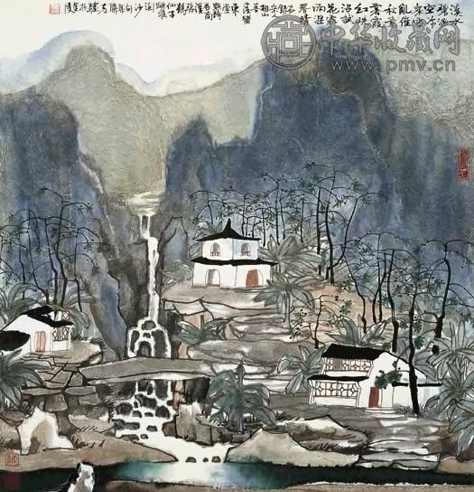 方骏 山水 镜心 纸本