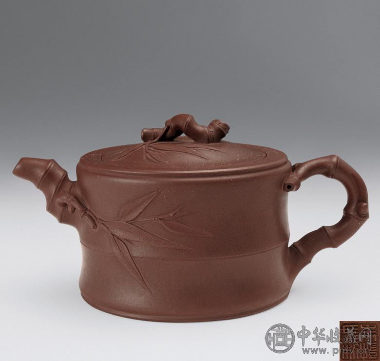 民国 朱可心款紫砂竹段壶