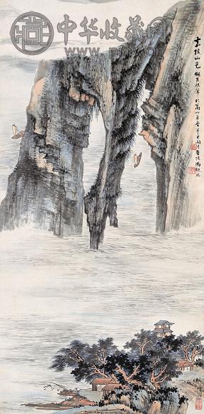 冯超然 辛巳(1941年)作 嘉陵山色 立轴 设色纸本