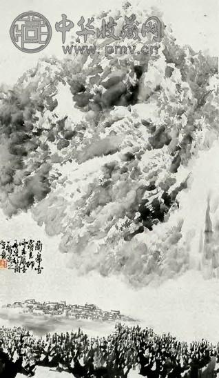 石鲁 山水图 轴 纸本水墨