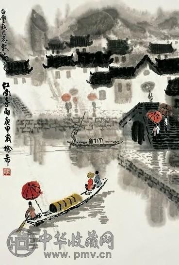 徐希 近现代 江南喜雨 镜心