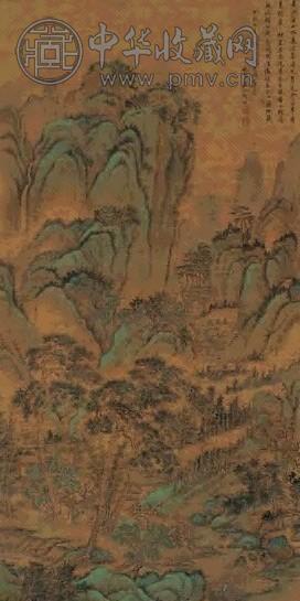 顾昉 1664年作 烟云独秀 立轴 设色绢本