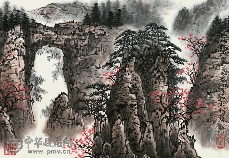 白雪石 丁丑(1997年)作 秋山图 镜心 设色纸本