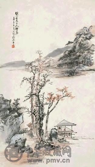 俞云 辛亥(1911年)作 山水 立轴 设色纸本