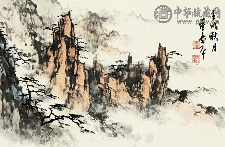 董寿平 1870年作 山水 镜心 设色纸本