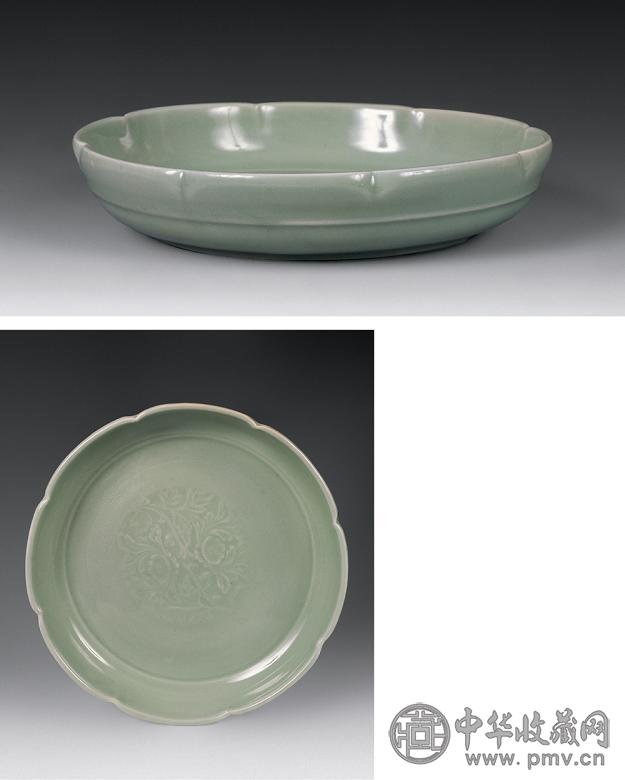 明初 龙泉窑印花葵口洗