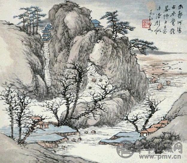 吕浩 山水 立轴 纸本