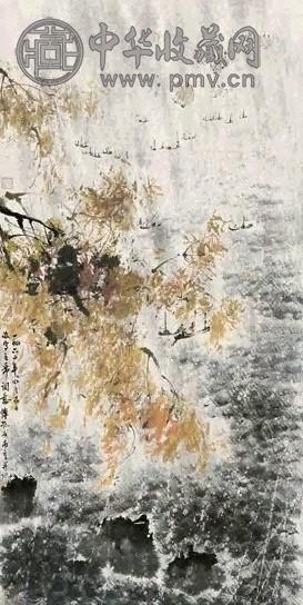 傅抱石 山水 立轴 设色纸本