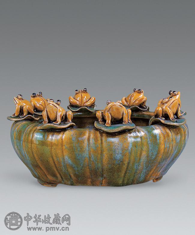 清 窑变釉蛙口洗