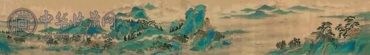 仇英 青绿山水 手卷 设色绢本