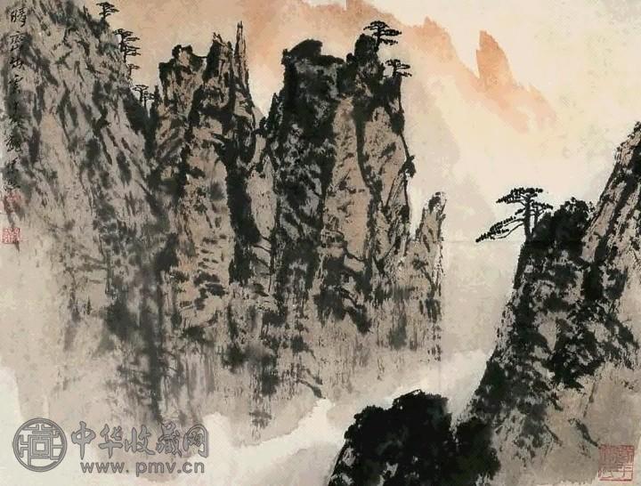 魏紫熙 晴峦出云 镜心 设色纸本