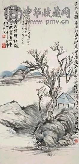 杨泊庐 1927年作 山水 镜心 设色纸本