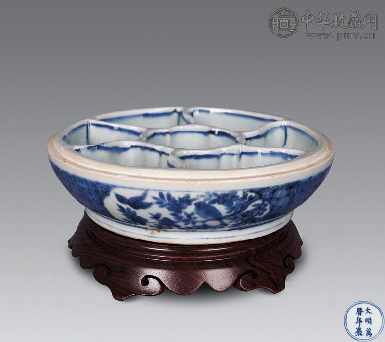 明万历 青花花鸟格盒