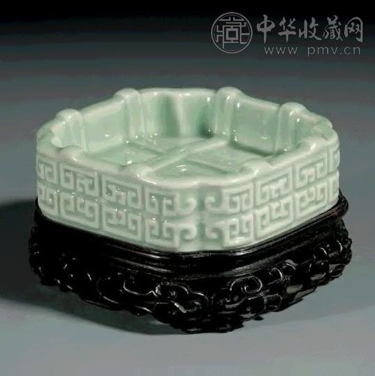 清 道光青釉方洗