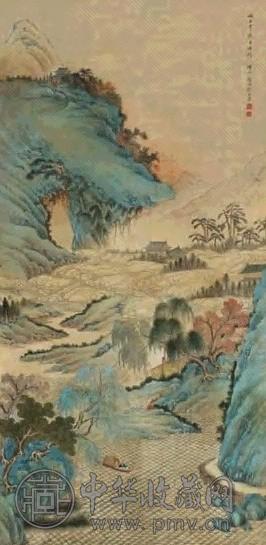 张爱棠 山水 立轴 设色绢本