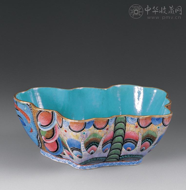 清咸丰 粉彩碟纹蝶形洗