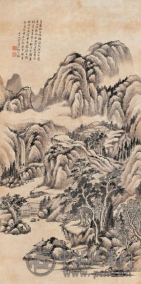 何维朴 庚申(1920年)作 乔岳松云图 镜心 水墨纸本