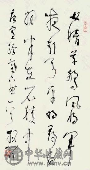 林散之 草书卢纶《塞下曲》一首 立轴 水墨纸本