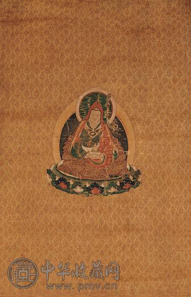 清 金地千尊莲花生唐卡