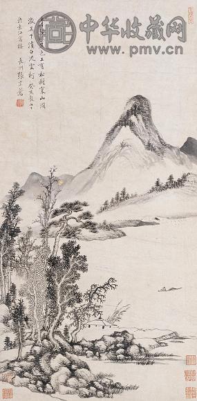 张宗苍 1743年作 山水图 立轴 水墨纸本