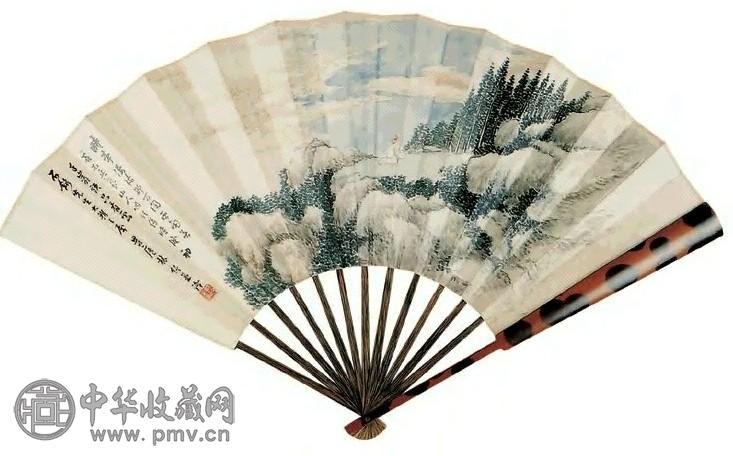 林琴南 山水 书法 扇面 纸本